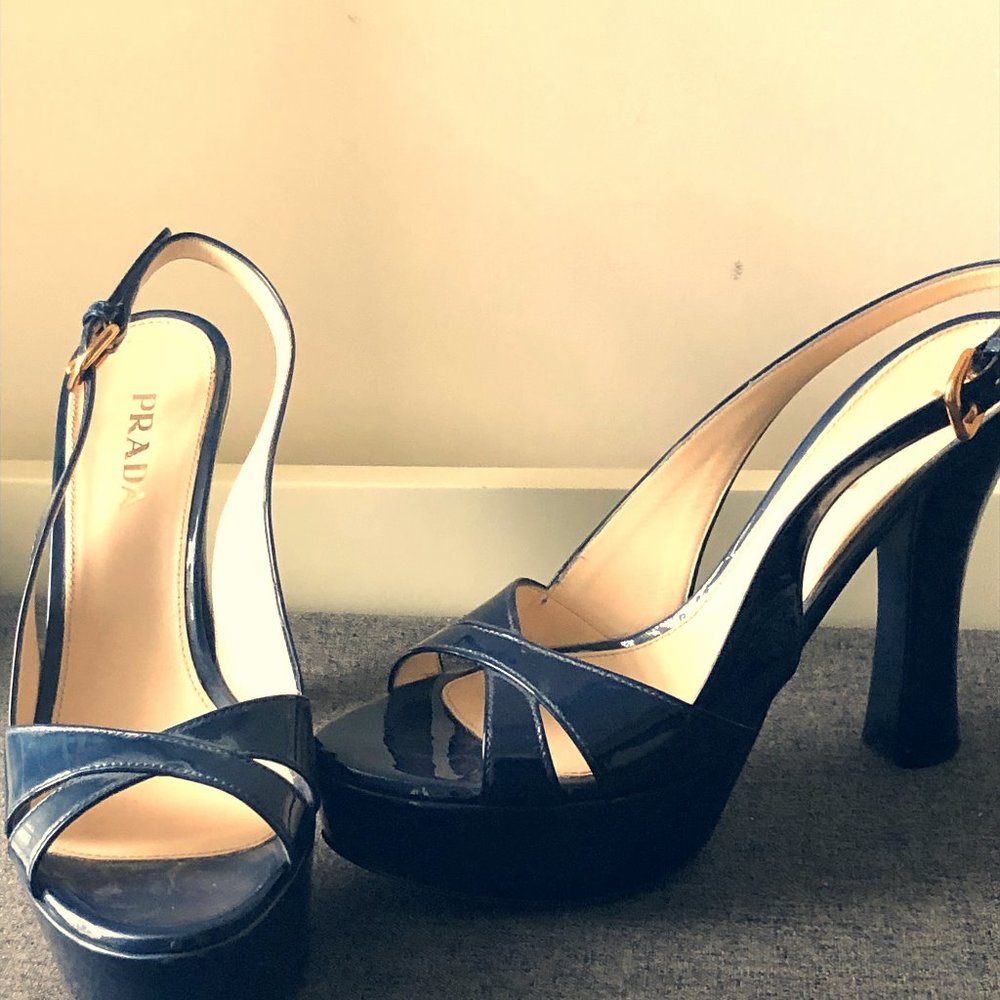 Prada Blue Slingback